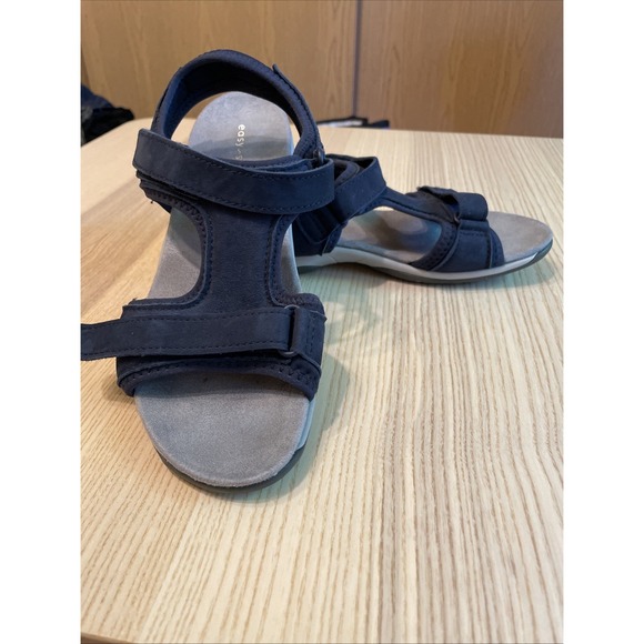 Women's easy Spirit Sandals Navy Blue‎ Straps Hook & Loop Size 9.5 - Picture 1 of 9